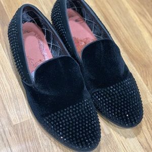 Steve Madden Black Rhinestone Loafers - Size 9.5M